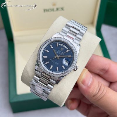 Rolex Daydate 36mm 2834/3255 Movement Green/Blue Face Gold/Silver Case Watch
